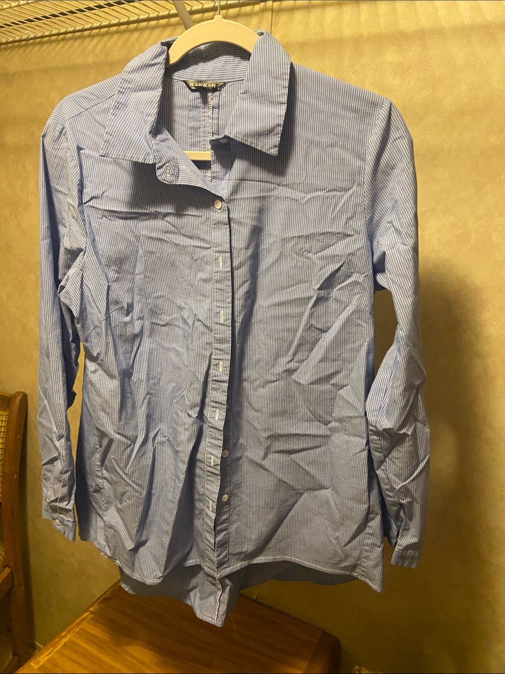Hannah Light Blue Pinstripe Men's Dress Shirt